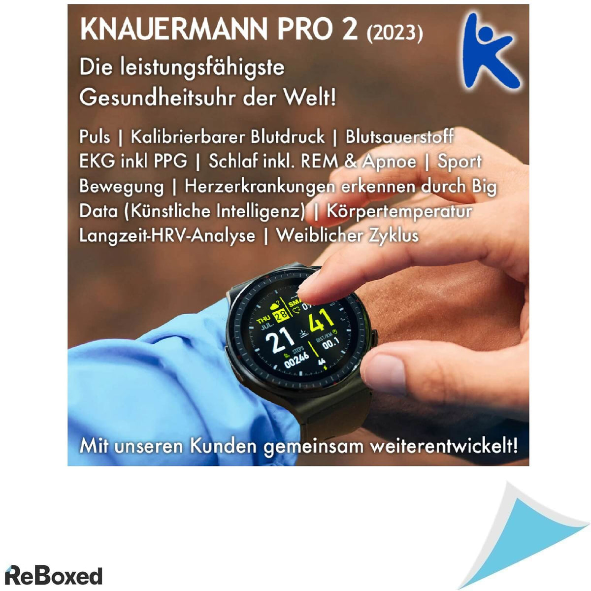 Knauermann Pro 2 (2023) SmartWatch ECG HRV Bluetooth 46mm