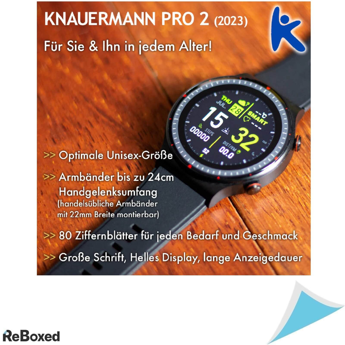 Knauermann Pro 2 (2023) SmartWatch ECG HRV Bluetooth 46mm