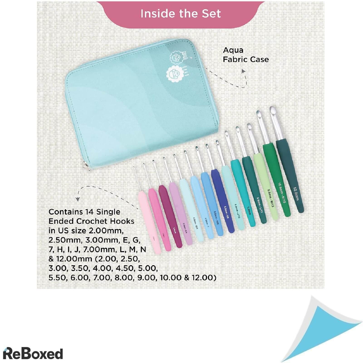 KnitPro Waves Set de Crosete Ergonomice 2-12 mm 14 Bucati