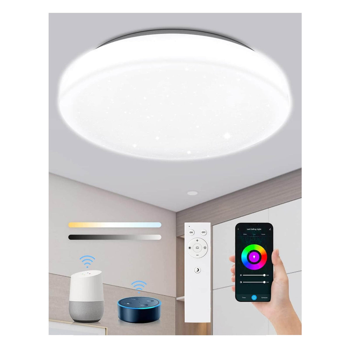 Kooseed Aplica Inteligenta LED 24W 40cm 2400lm IP54 6500K