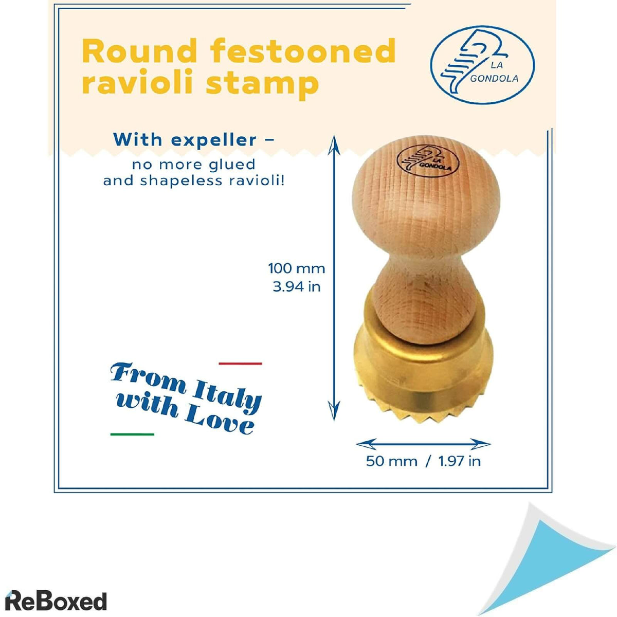 La Gondola Stampila Cutit Alama Paste Ravioli 100x50mm Rotund