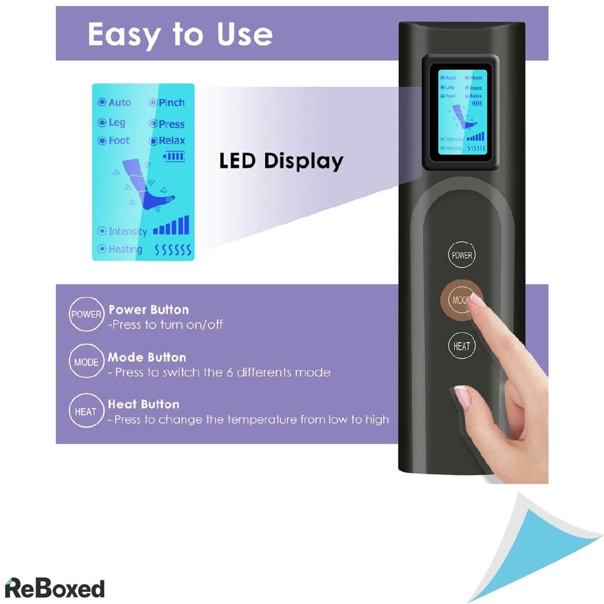 LaluzTop Aparat Masaj Picioare Gambe Coapse Compresie si Caldura