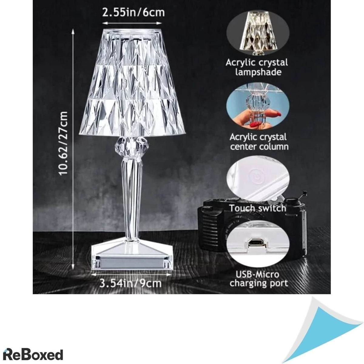 Lampa de Birou LED Acrilica 16 Culori RGB USB