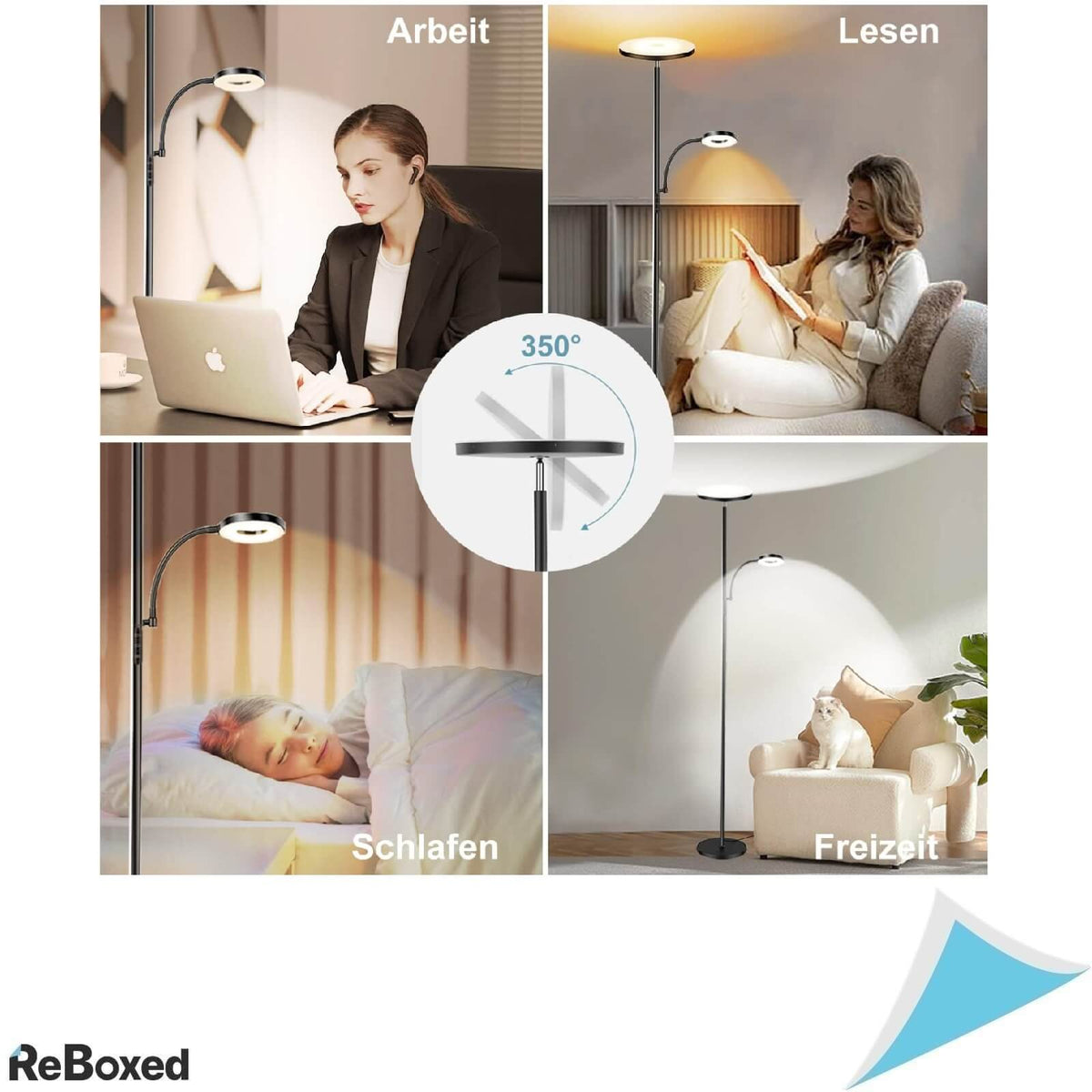 Lampa de Podea cu Lumini Laterale 42W 3700lm 1.75m