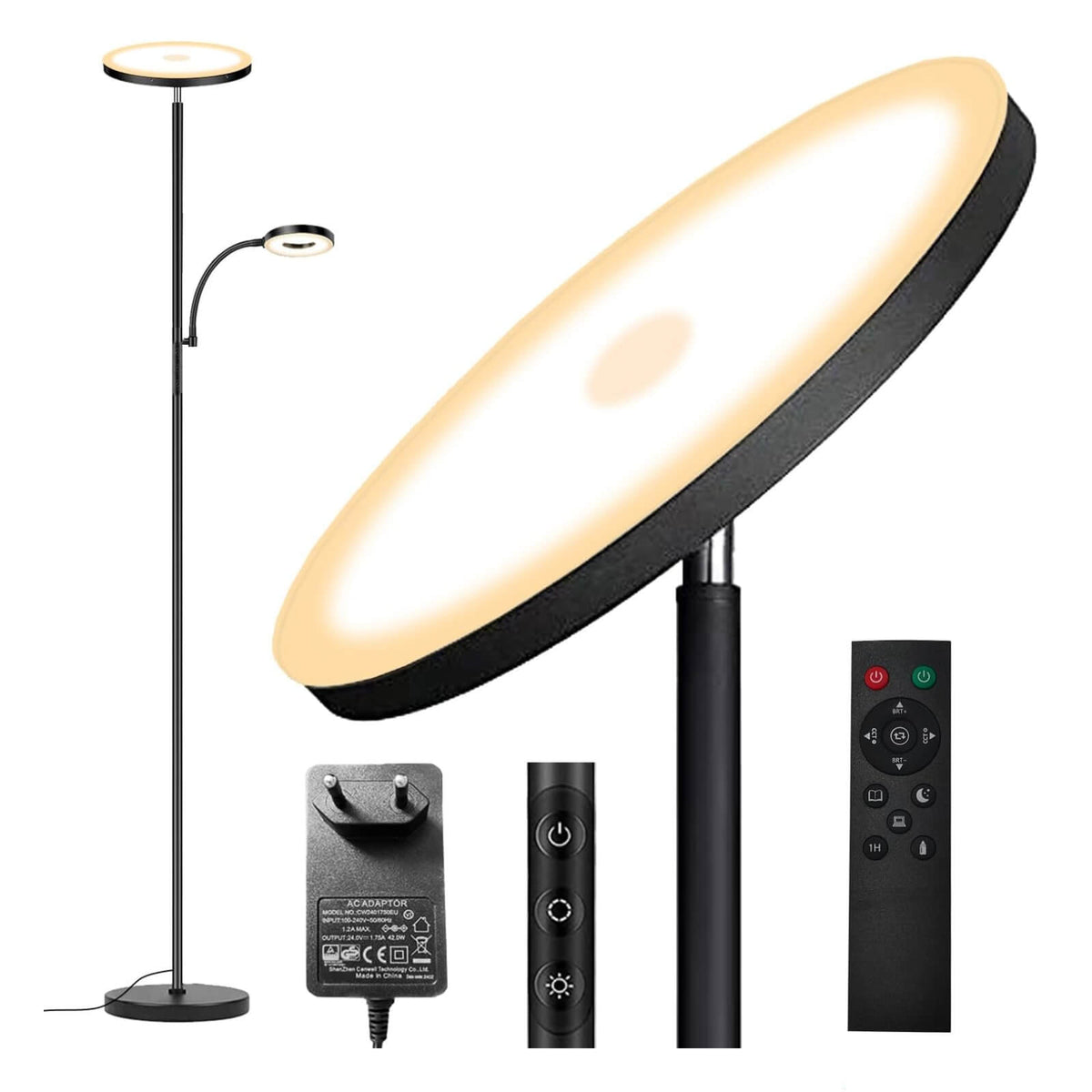 Lampa de Podea cu Lumini Laterale 42W 3700lm 1.75m