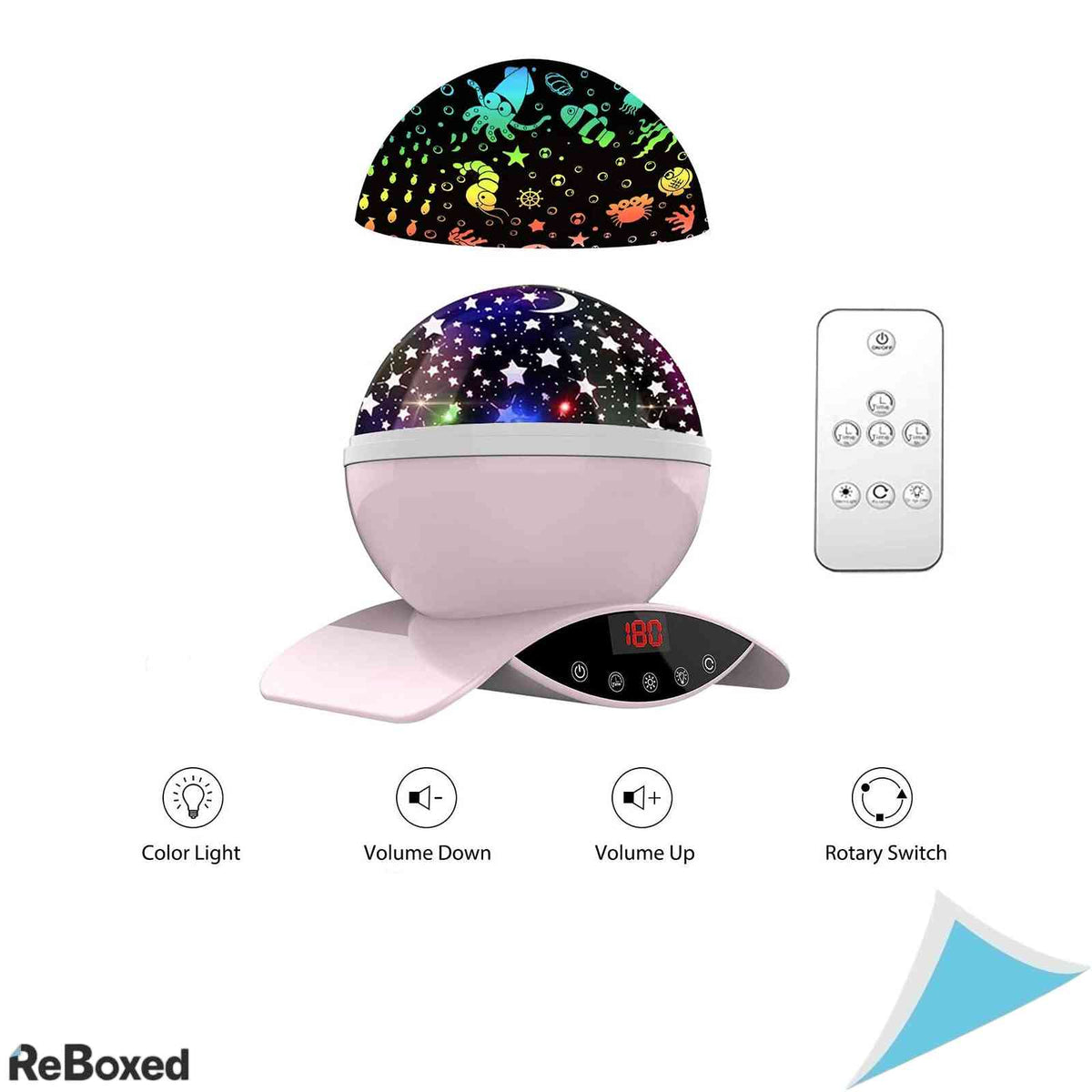 Lampa Proiector Cer Stelat Amouhom cu Telecomanda Baterie 1200mAh Rotire 360 Grade si Timer
