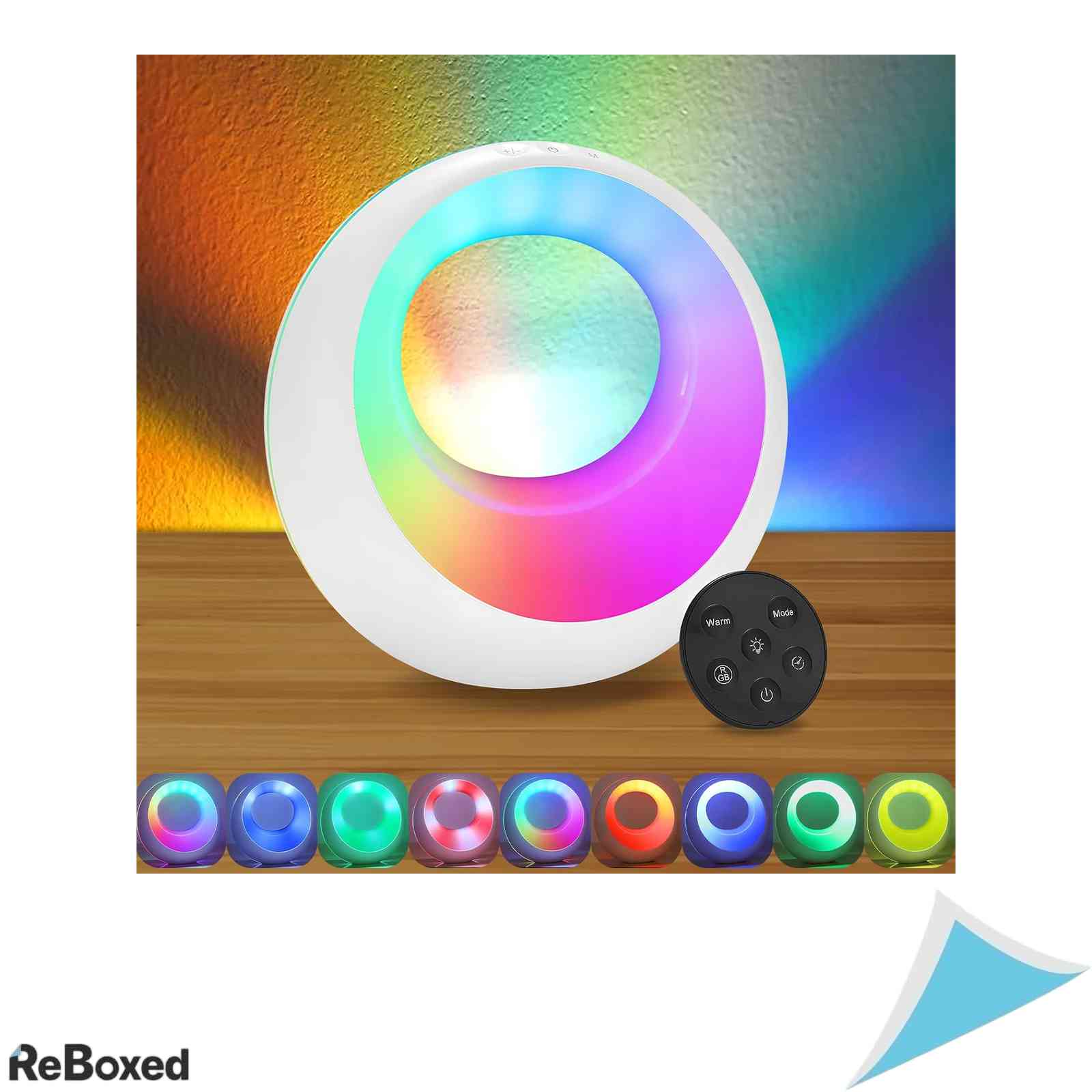Lampa de veghe LED RGB reincarcabila cu telecomanda si control tactil, 16 culori