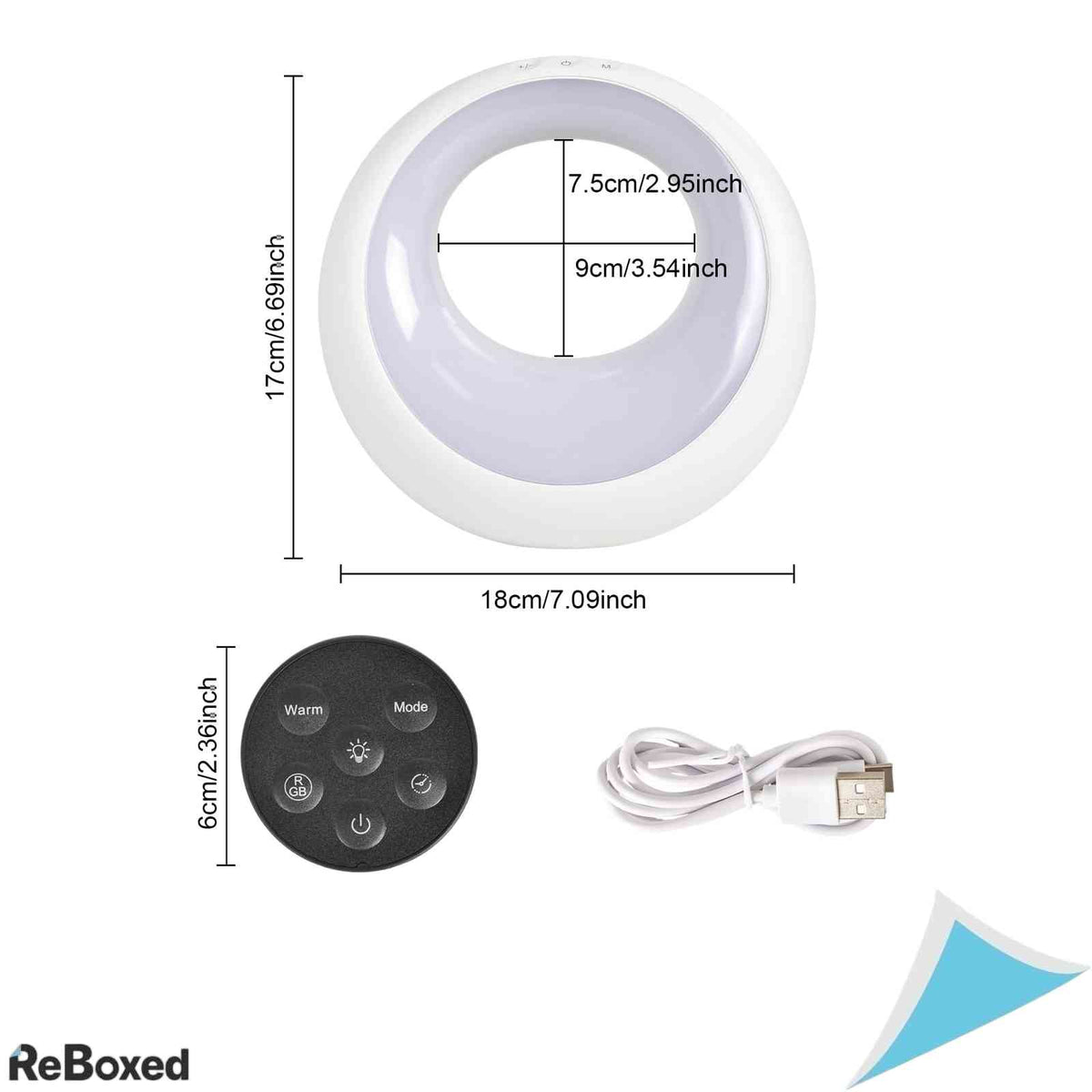 Lampa de veghe LED RGB reincarcabila cu telecomanda si control tactil, 16 culori