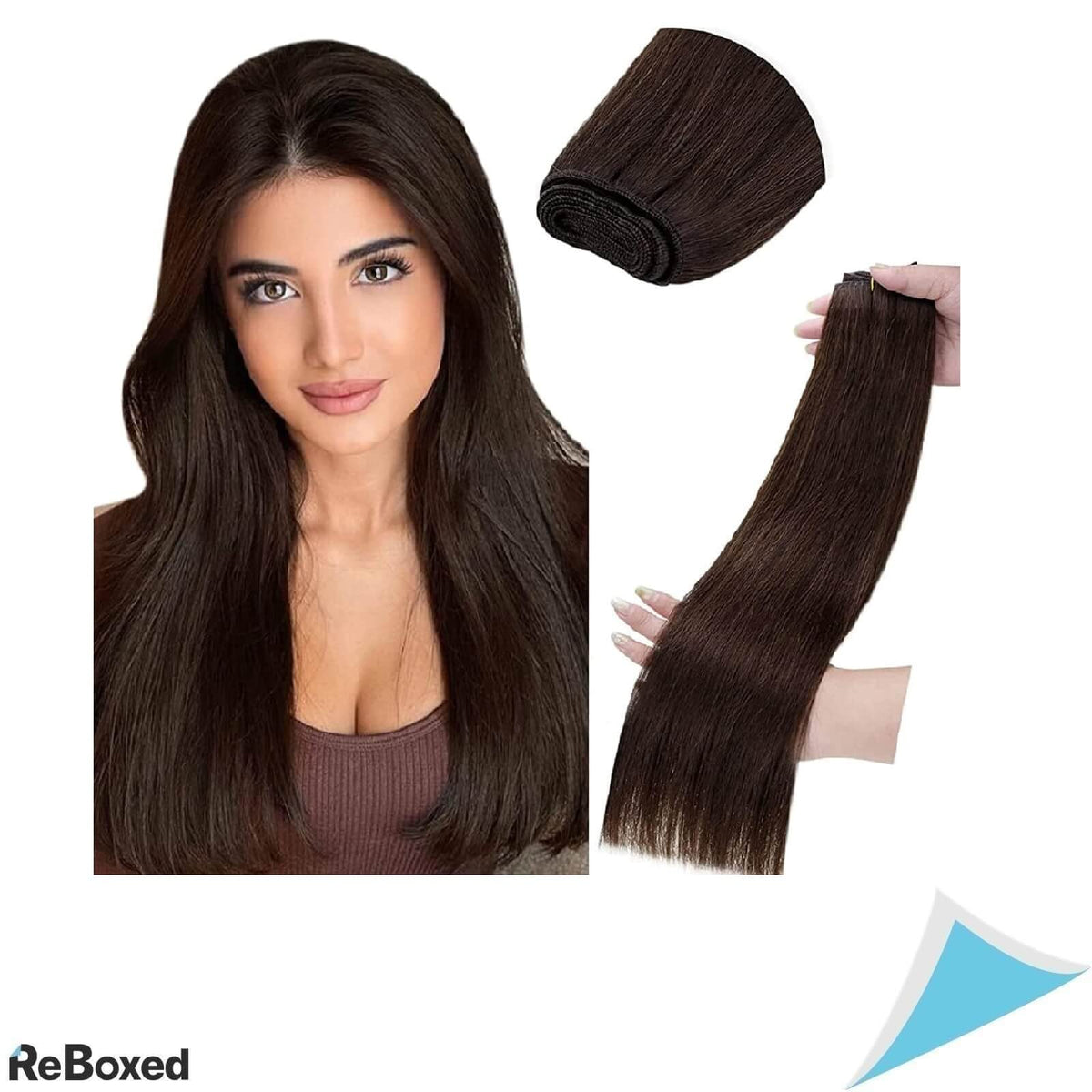 LaVoo Remy Double Weft Extensii de Par Natural 30cm Maro inchis