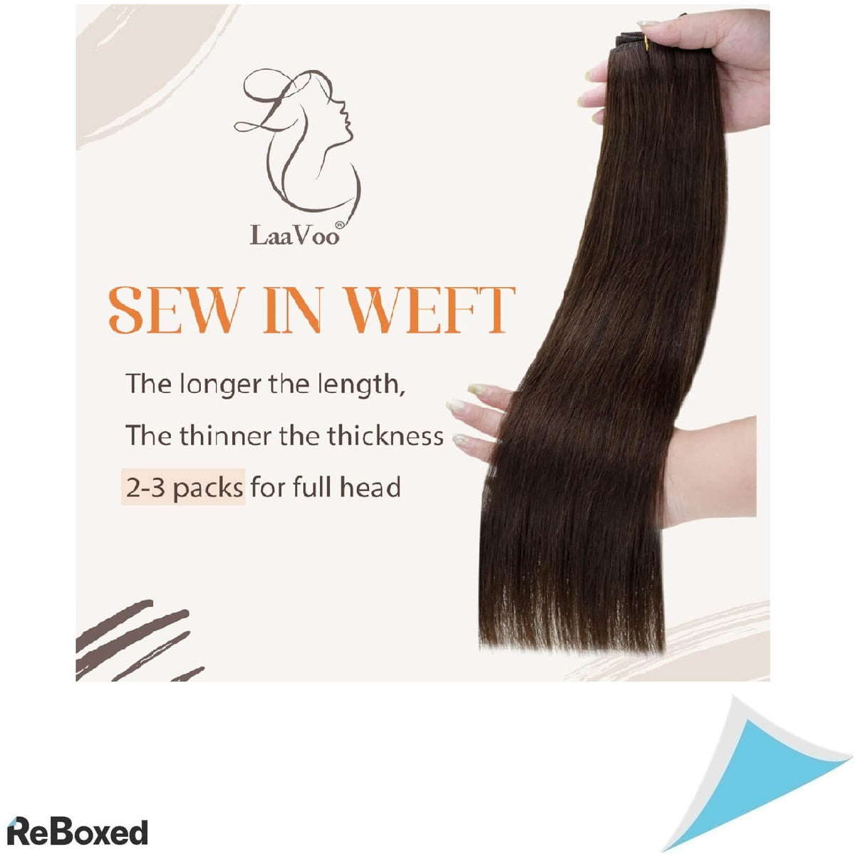 LaVoo Remy Double Weft Extensii de Par Natural 30cm Maro inchis