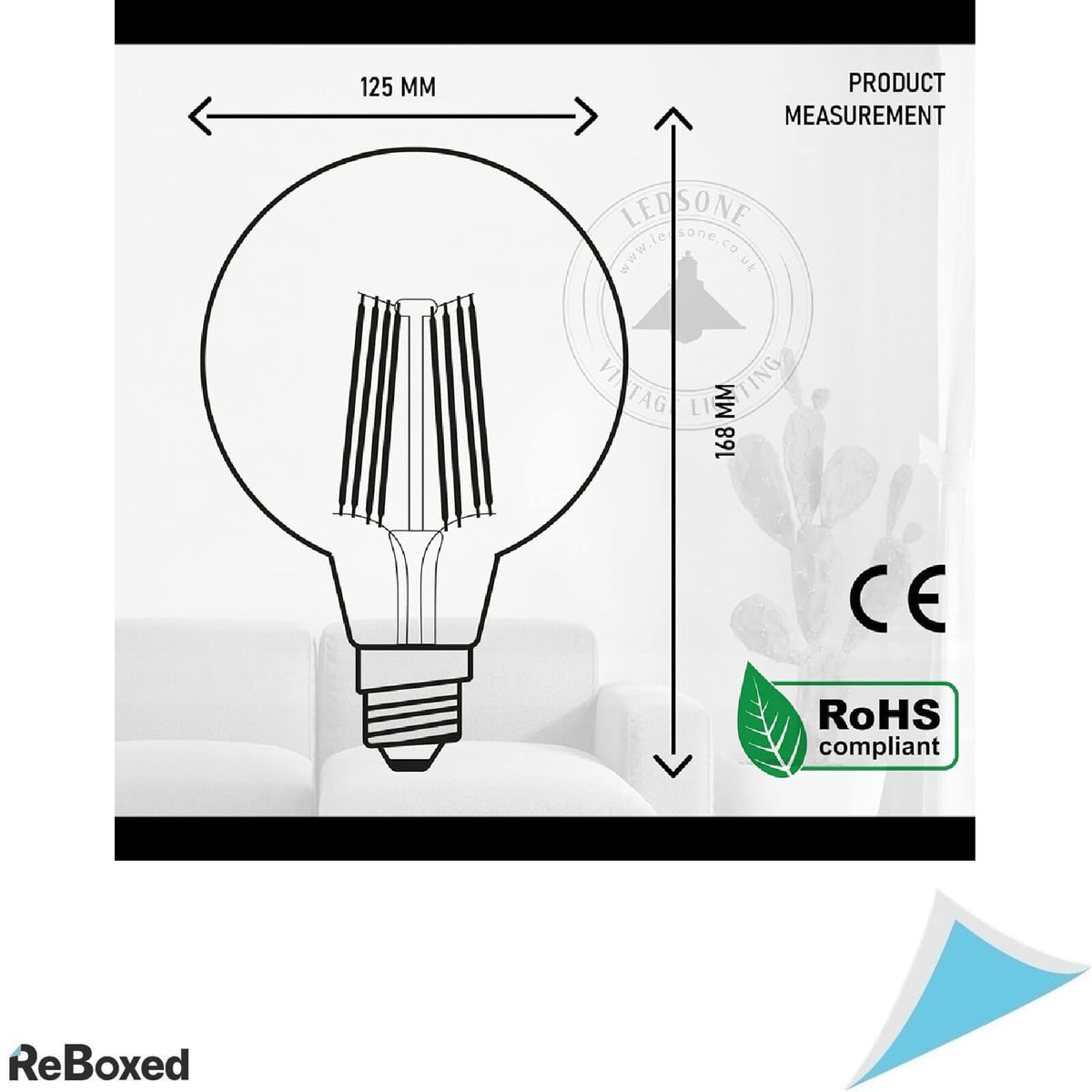 LEDSone G125 Bec LED Vintage E27 8W 2700K
