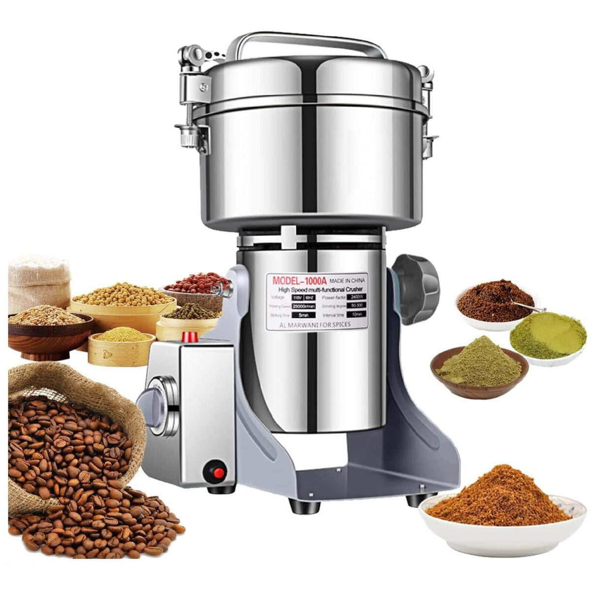 Lejieyin 1000A Moara Electrica 1000g 2400W Cereale Condimente