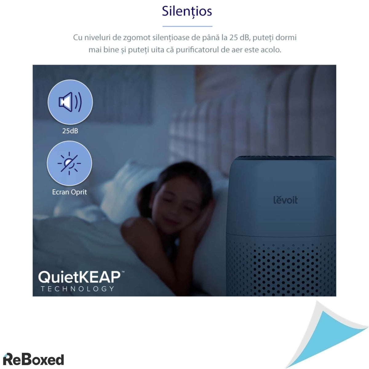 Levoit Core Mini Purificator de Aer Filtru 3 in 1 HEPA TouchScreen
