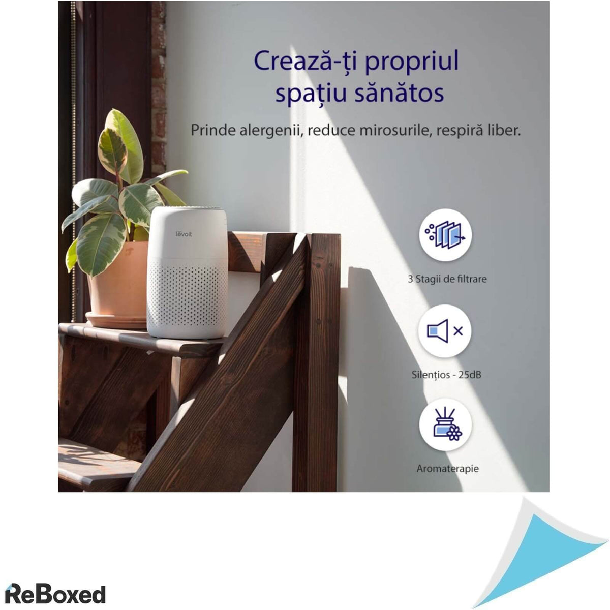 Levoit Core Mini Purificator de Aer Filtru 3 in 1 HEPA TouchScreen