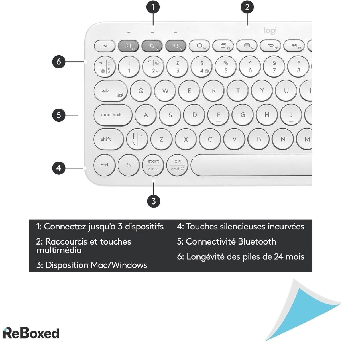 Logitech K380 Tastatura  Bluetooth Layout Francez AZERTY