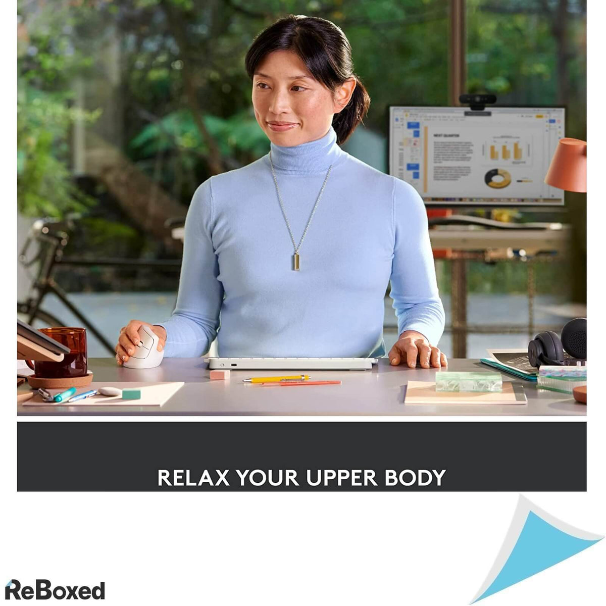 Logitech LIFT Mouse Wireless Vertical 4000dpi Bluetooth Alb