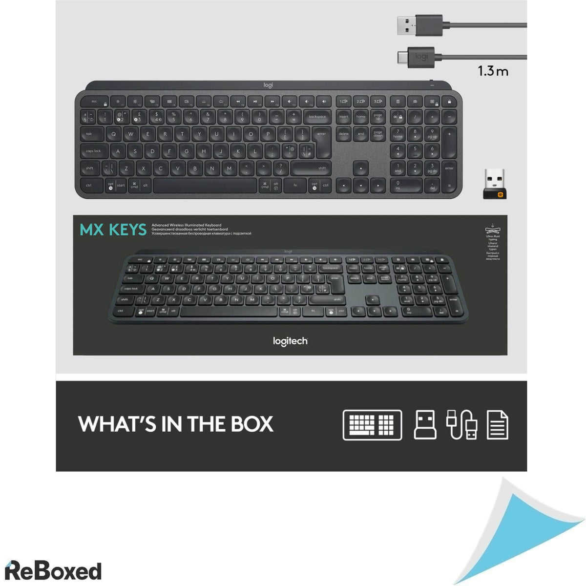 Logitech MX Keys Tastatura Wireless Bluetooth USB Layout German