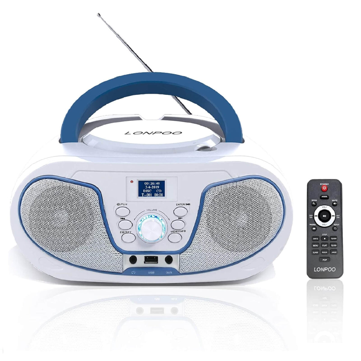 LONPOO CD Player Portabil pentru Copii Bluetooth Radio FM USB