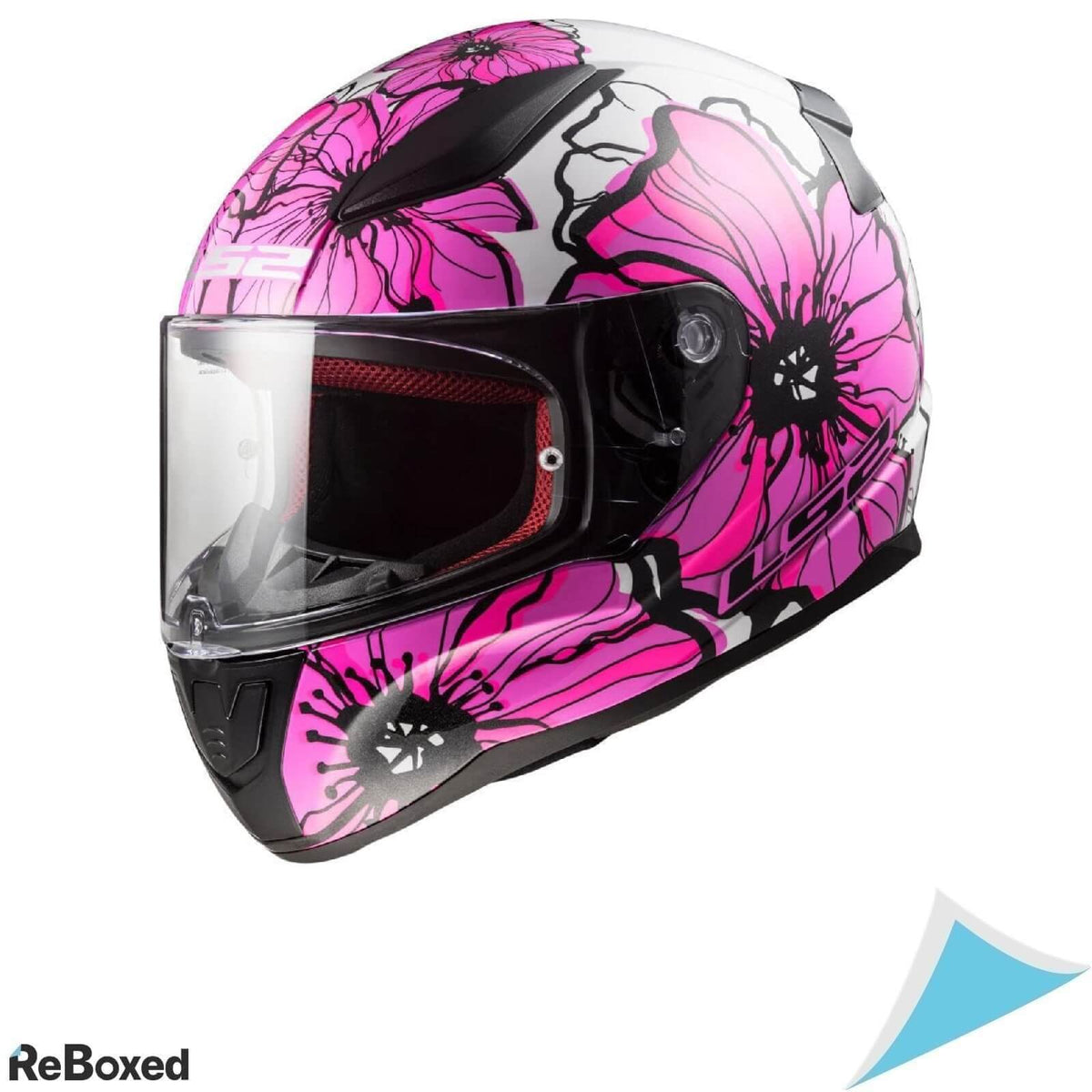 LS2 Rapid Poppies Casca Moto Integrala Marimea L Roz