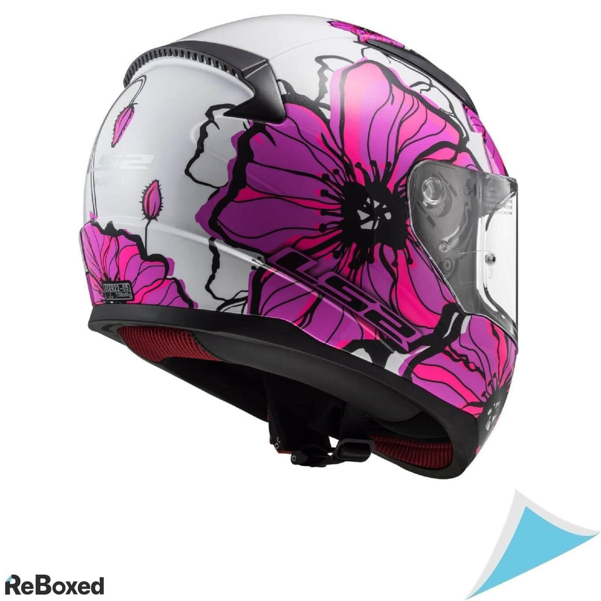 LS2 Rapid Poppies Casca Moto Integrala Marimea L Roz