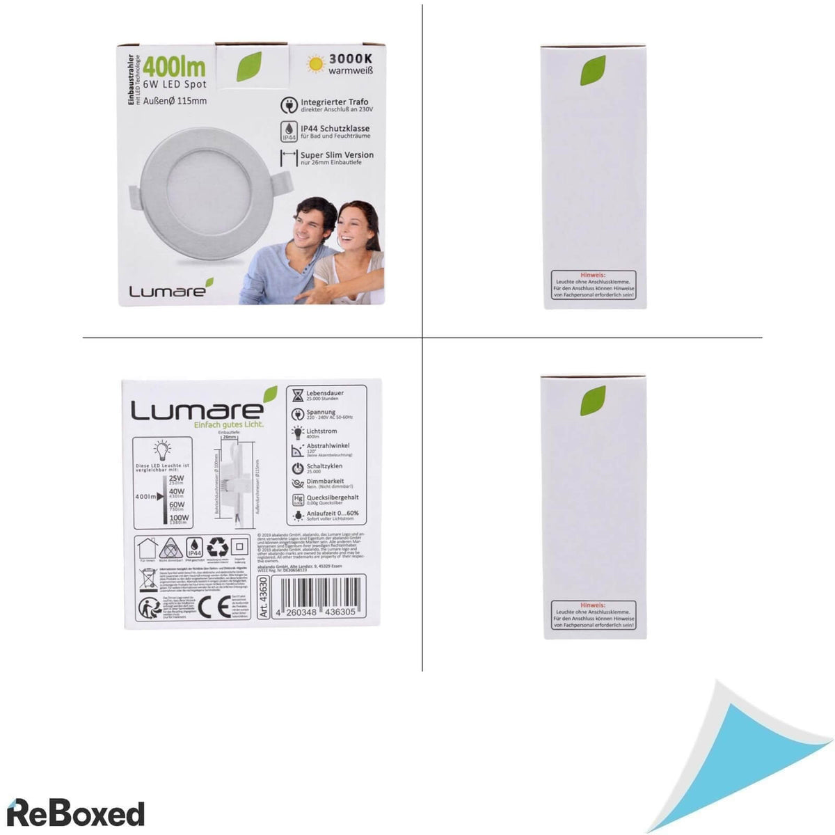 Lumare Set 6 Corpuri LED Slim pentru Tavan 400lm 6W 230V Alb