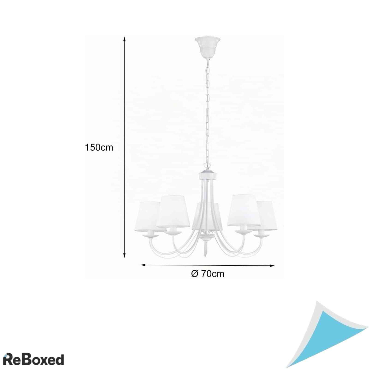 Lustra Suspendata TRIO Lighting Cortez 5 Bratule E14 28W 66x150cm Alb