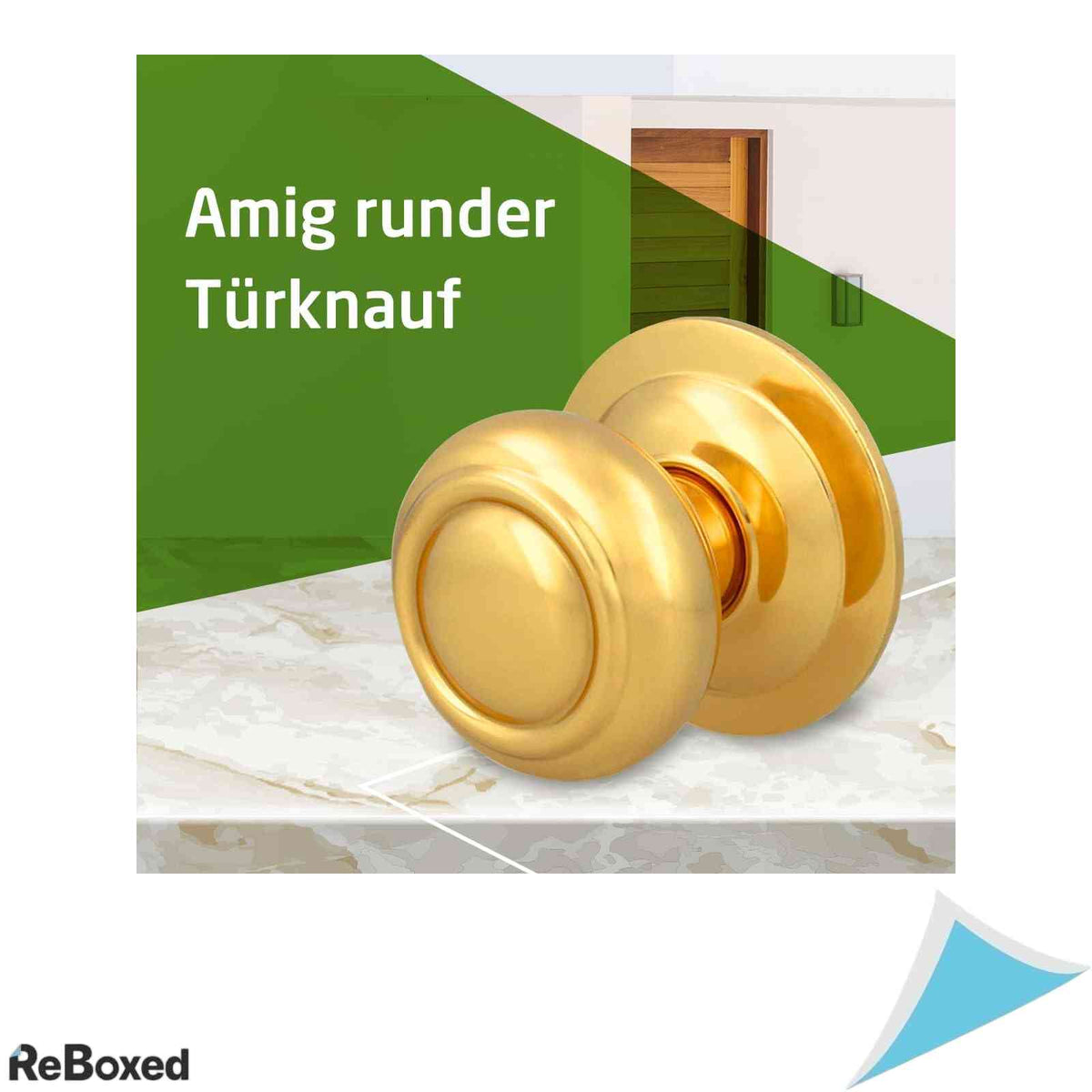 Maner Buton pentru Usa Amig Mod 53 Diametru 70 mm Montaj Simplu Design Elegant si Rezistent Alama Auriu Lucios