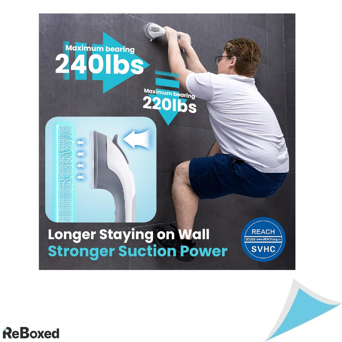 Maner cu Ventuza 43 cm, Suport Stabil 110 kg