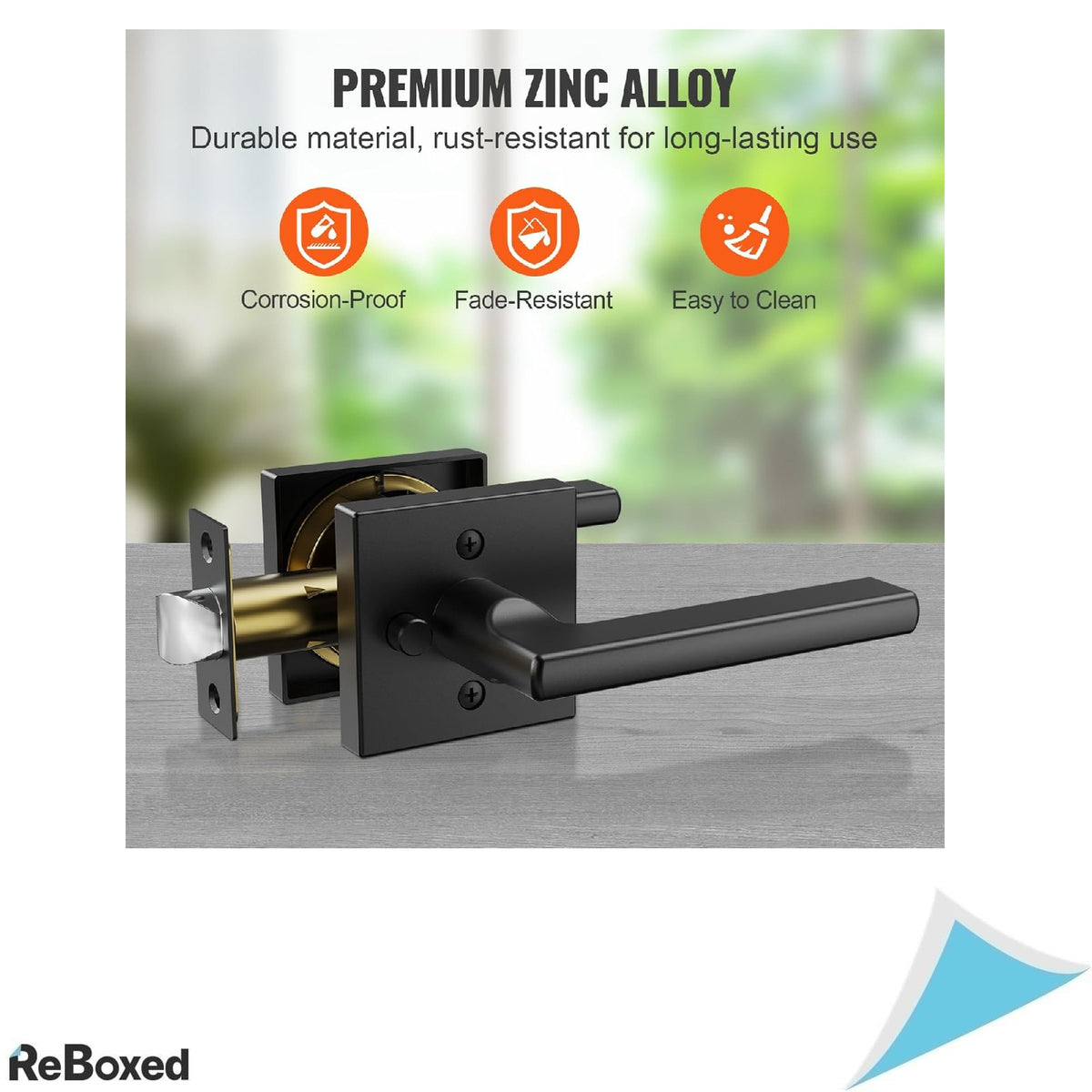 Set 2 Manere Interior VEVOR Negru Mat cu Inchidere – Reversibile, Fara Cheie, Rotatie 45°, Pentru Dormitor sau Baie