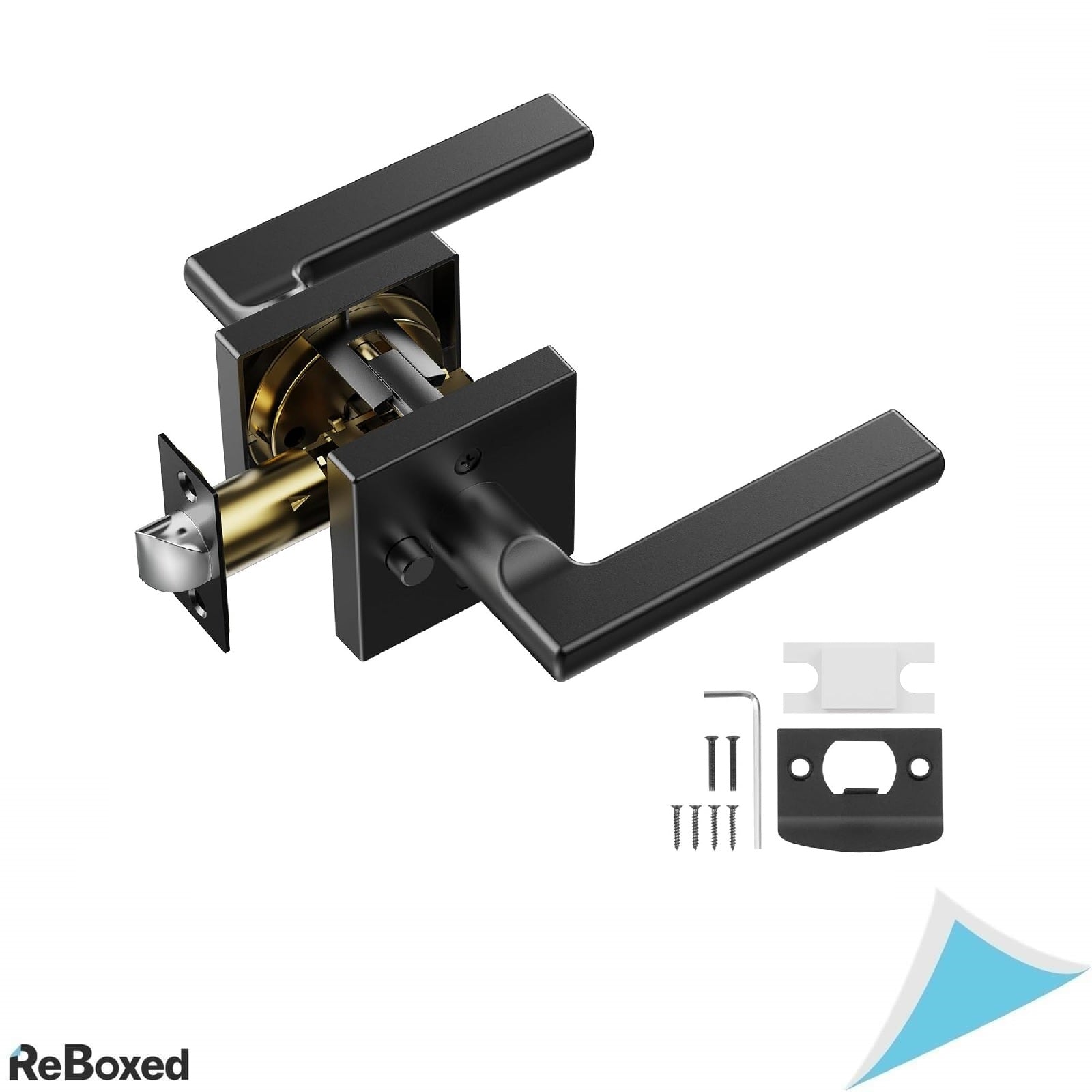 Set 2 Manere Interior VEVOR Negru Mat cu Inchidere – Reversibile, Fara Cheie, Rotatie 45°, Pentru Dormitor sau Baie