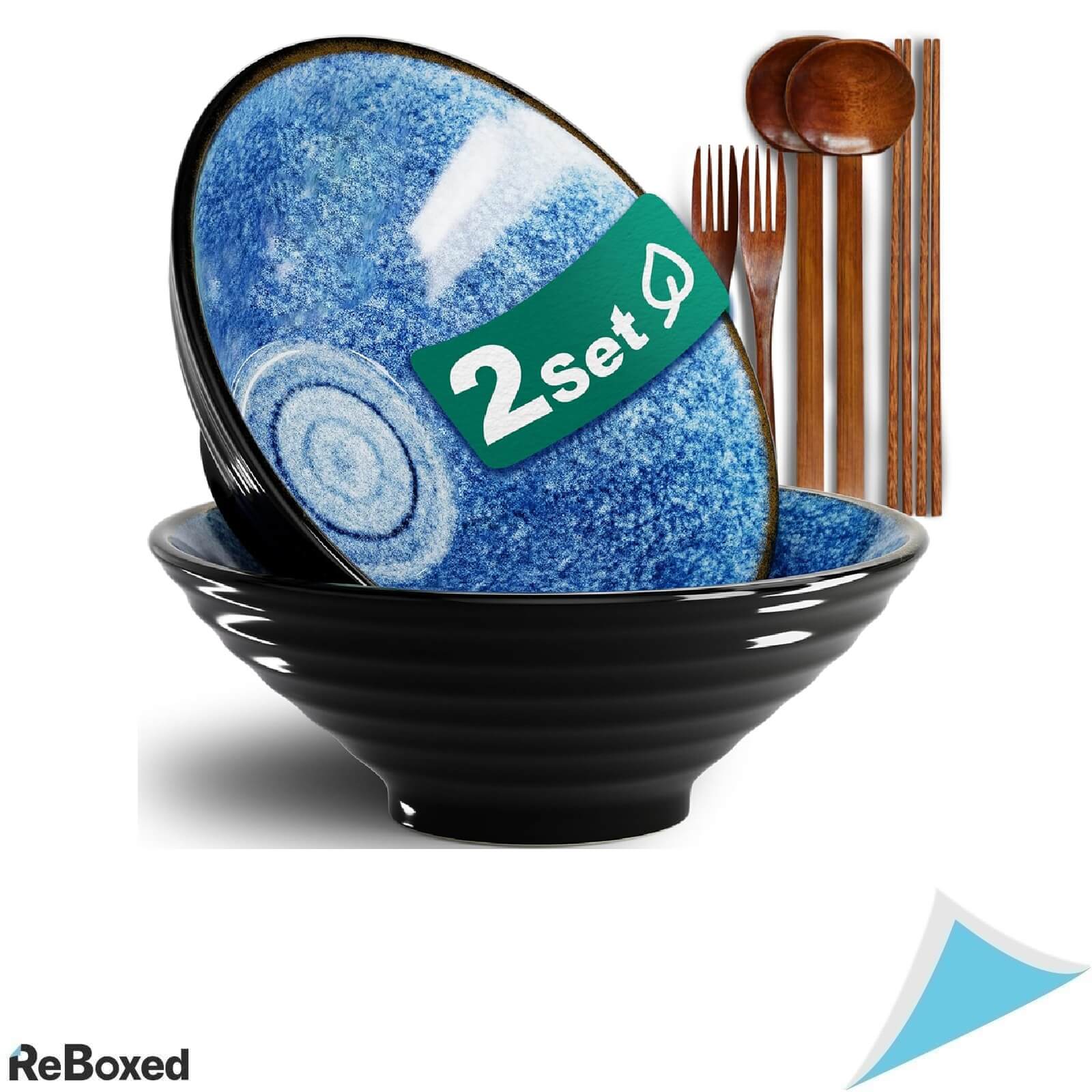 Mangmong Set 2 Boluri din Ceramica pentru Ramen 8 Piese