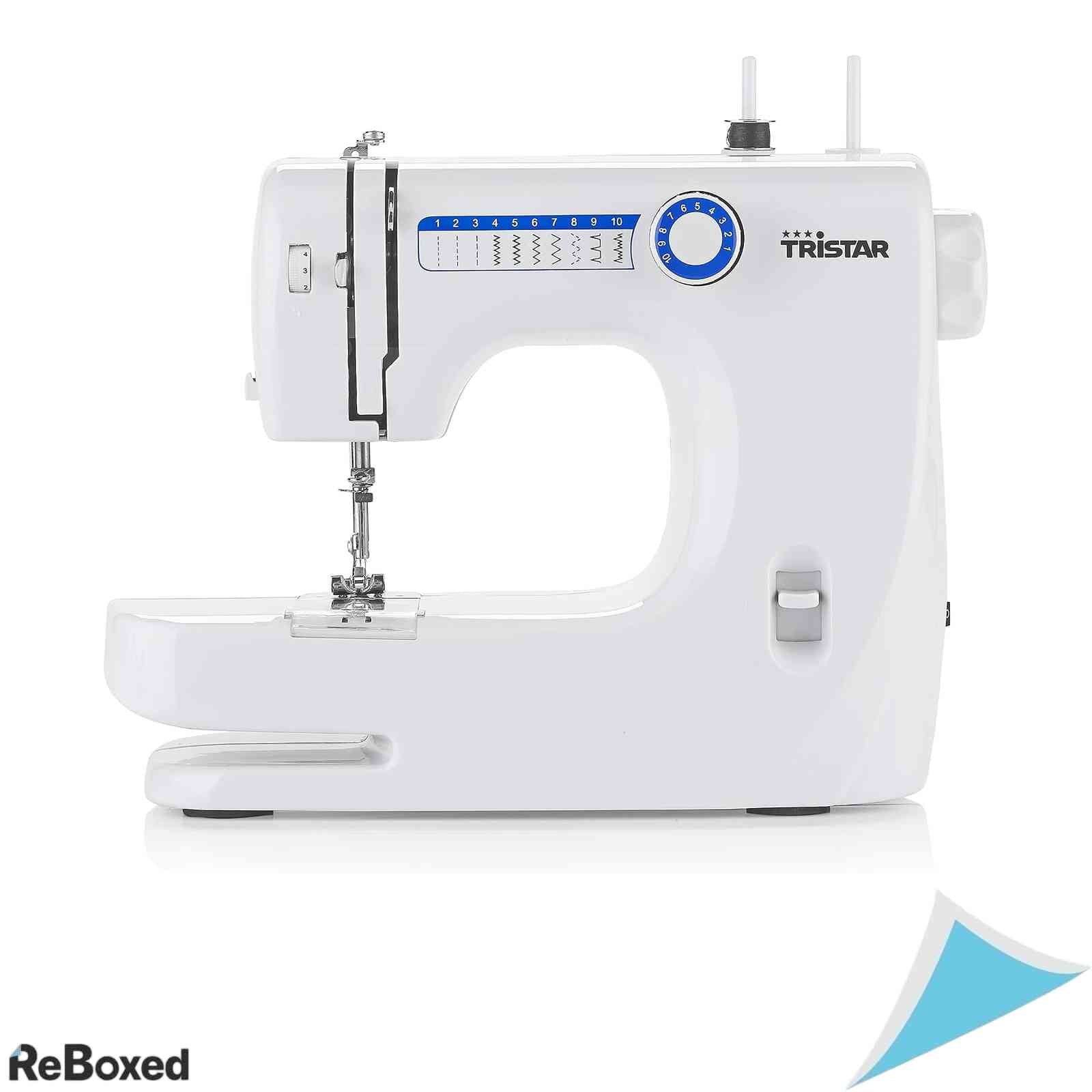 Masina de Cusut Electrica Tristar SM-6000 10 Programe Brat Liber Coasere Inversa Iluminare LED Alb