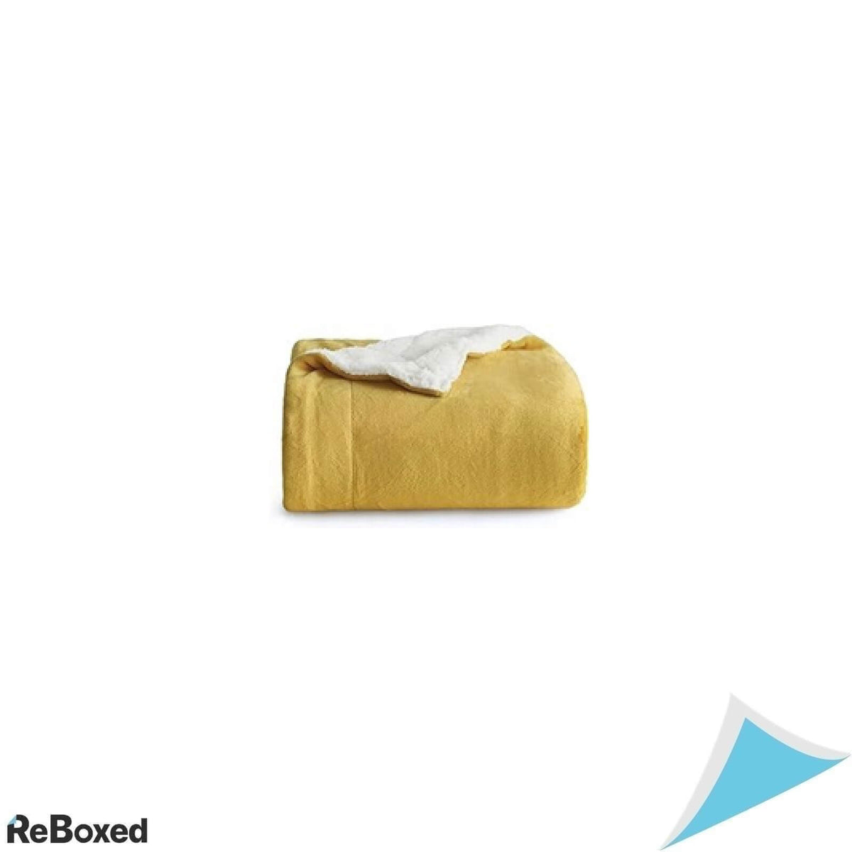Patura dubla calduroasa Bedsure din fleece si Sherpa 150x200 cm Galben mustar
