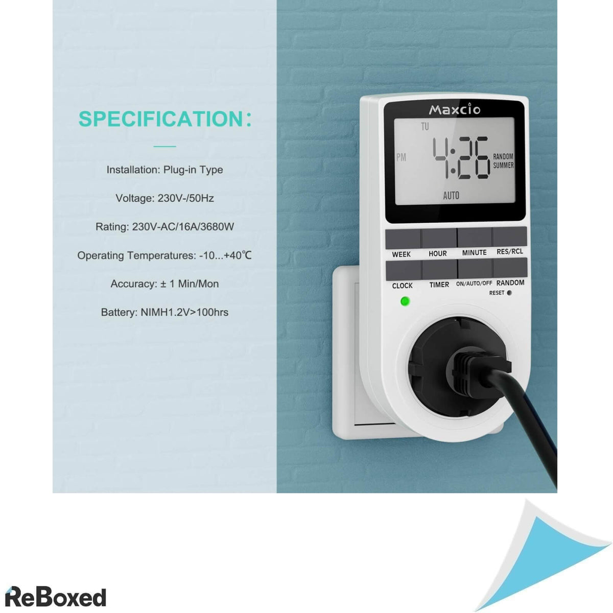 Maxcio Priza cu Cronometru Digital 10 Programe 16A/3680W