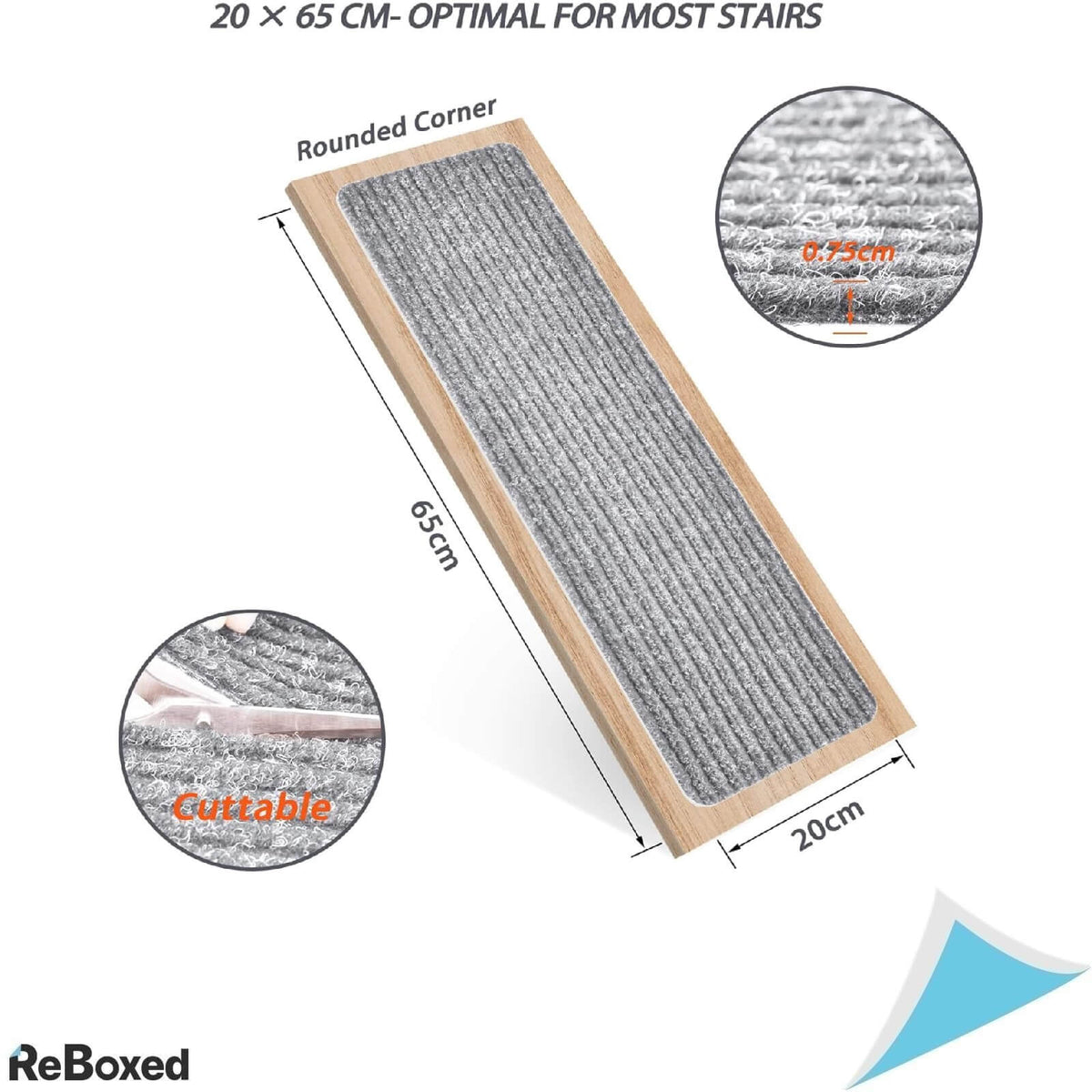 MBIGM Pachet de 15 Covoare Antiderapante pentru Trepte 65x20 cm