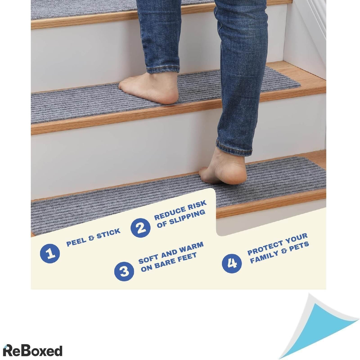 MBIGM Pachet de 15 Covoare Antiderapante pentru Trepte 65x20 cm