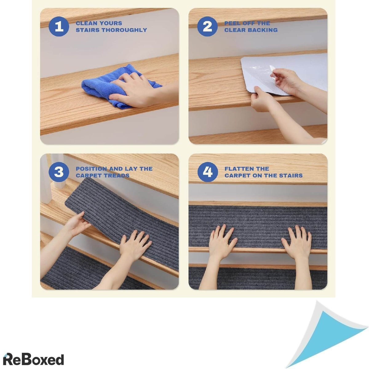 MBIGM Pachet de 15 Covoare Antiderapante pentru Trepte 65x20 cm