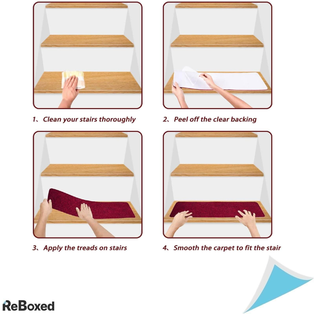 DanceWhale Pachet de 15 Covoare Antiderapante pentru Trepte 76.2x20.3 cm