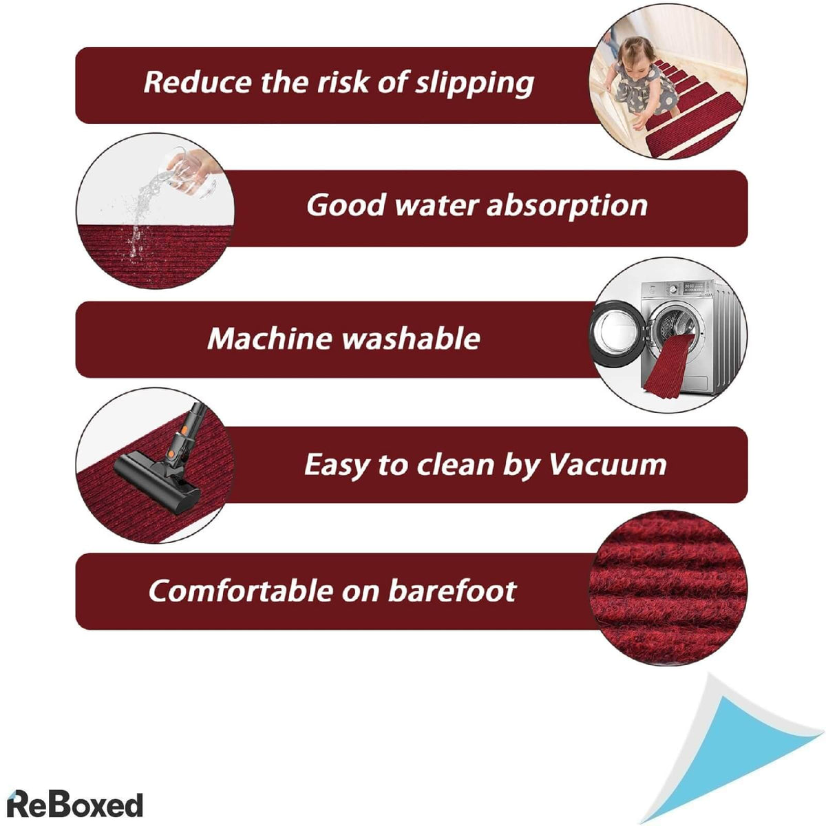 DanceWhale Pachet de 15 Covoare Antiderapante pentru Trepte 76.2x20.3 cm