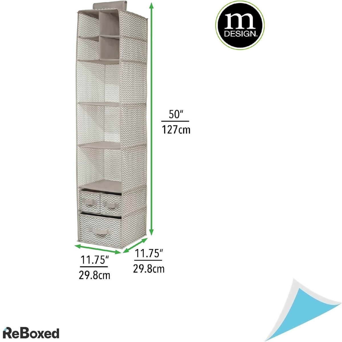 mDesign Organizator Suspendat pentru Dulap 30x30x134.5 cm