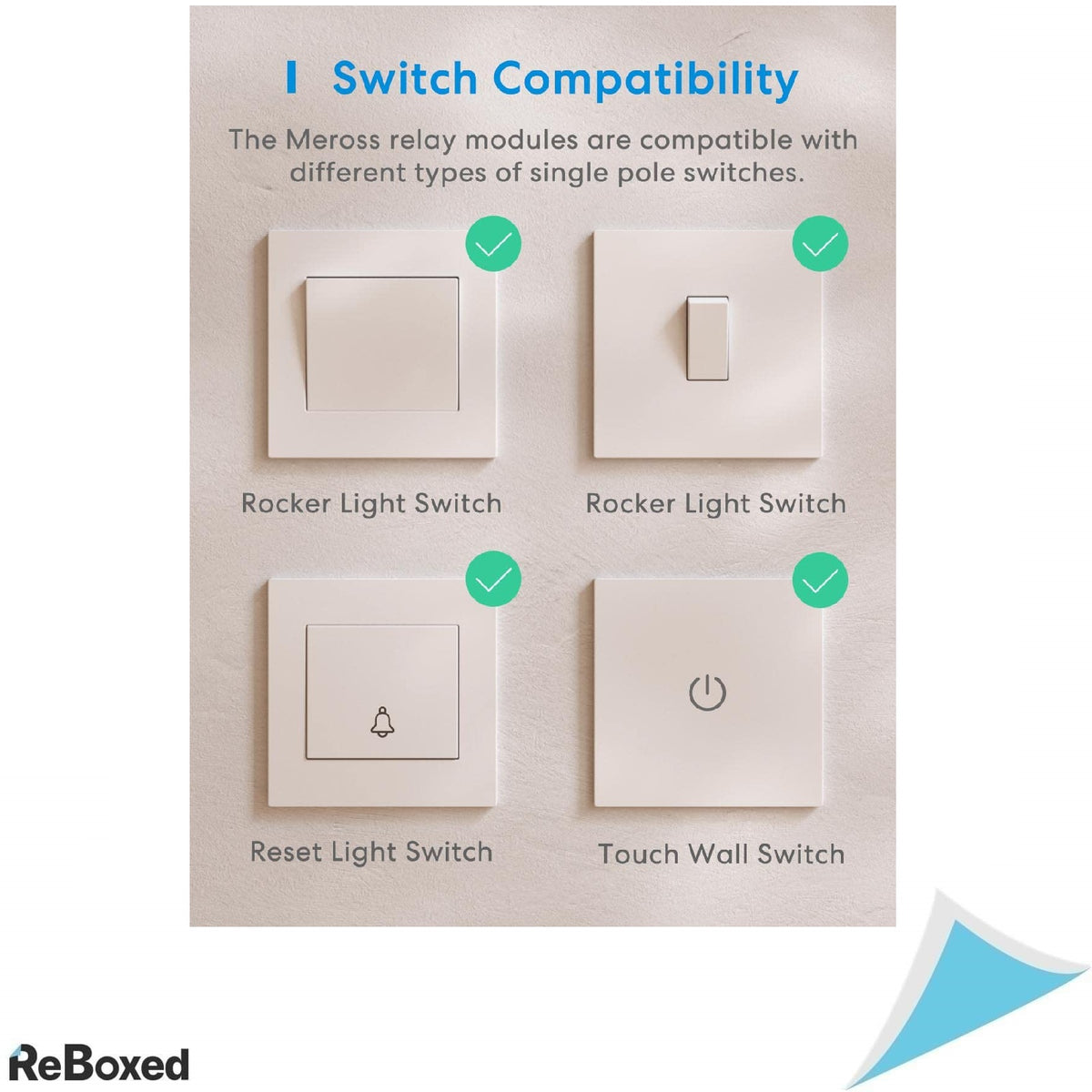 Meross Modul WiFi Switch cu control vocal, compatibil HomeKit, Alexa, Google Home (necesita fir neutru)