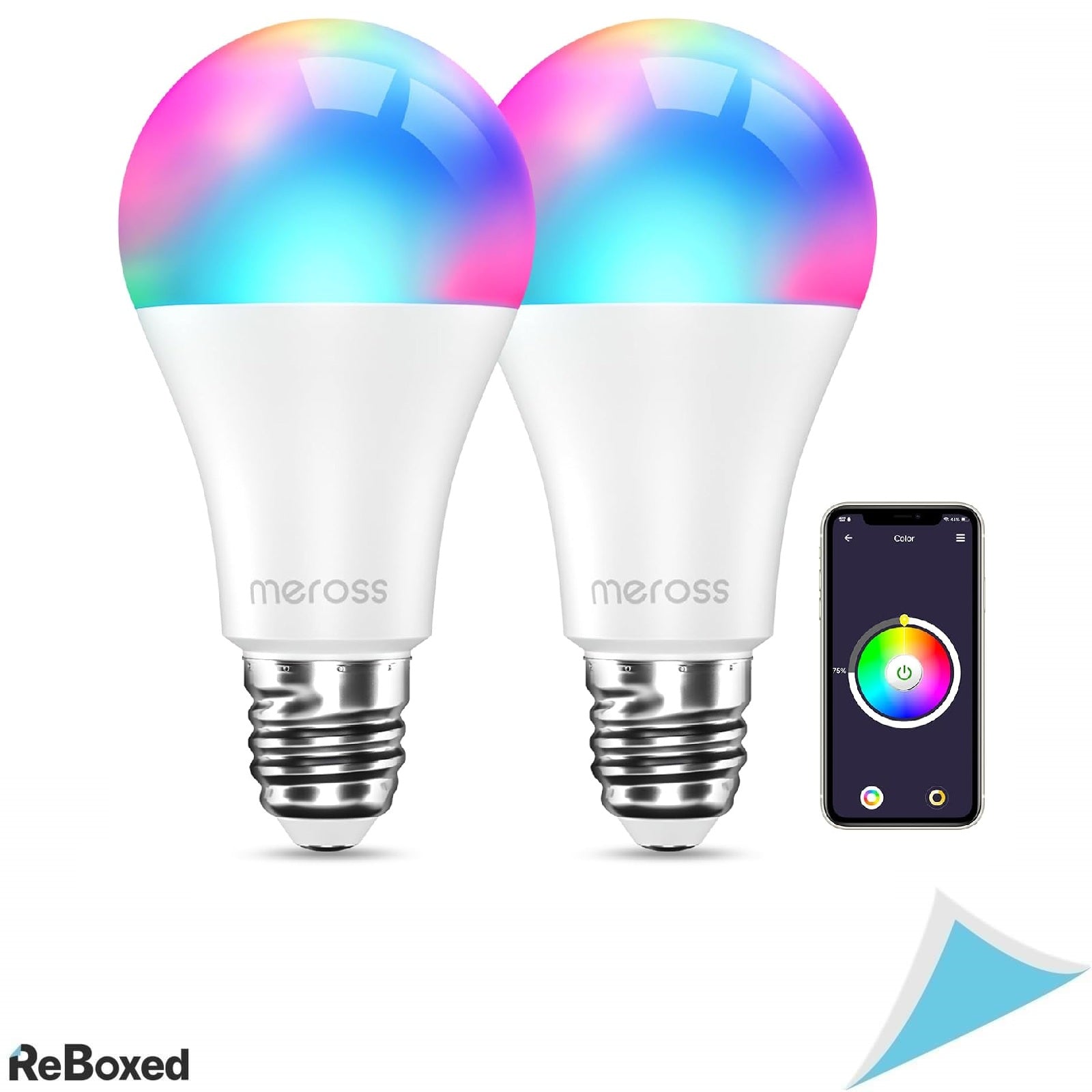 Meross Smart Bulb – Pachet 2 Becuri LED E27 RGBWW, WiFi, Compatibile cu Alexa si Google Home