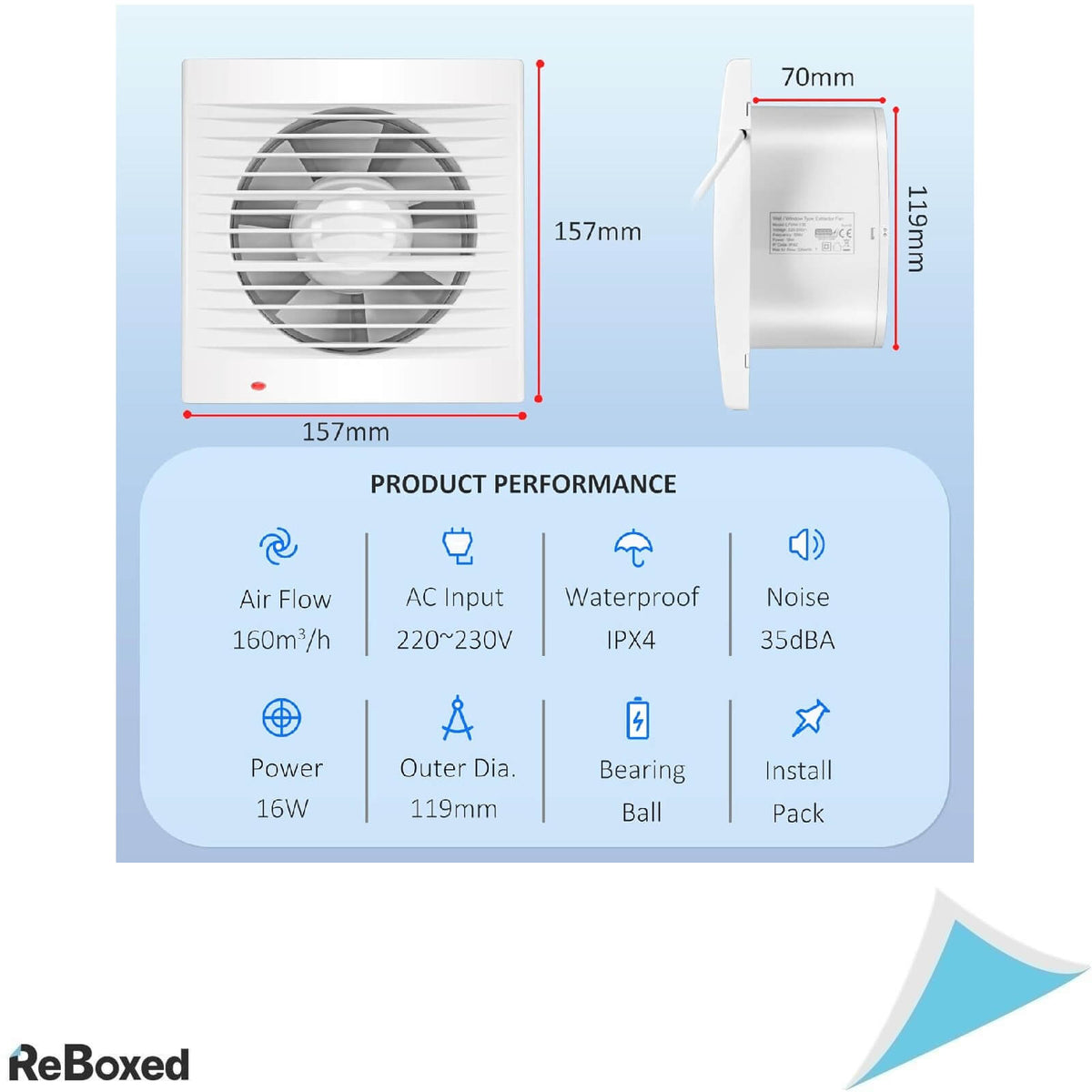 Moonjor Ventilator de Evacuare 120mm