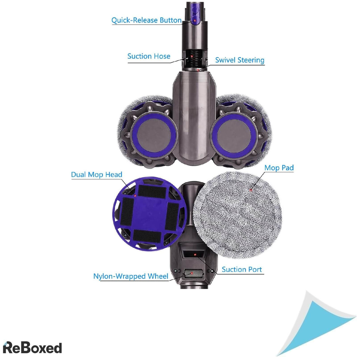 Mopei Cap de Mop Electric Compatibil cu Dyson V7 V8 V10 V11