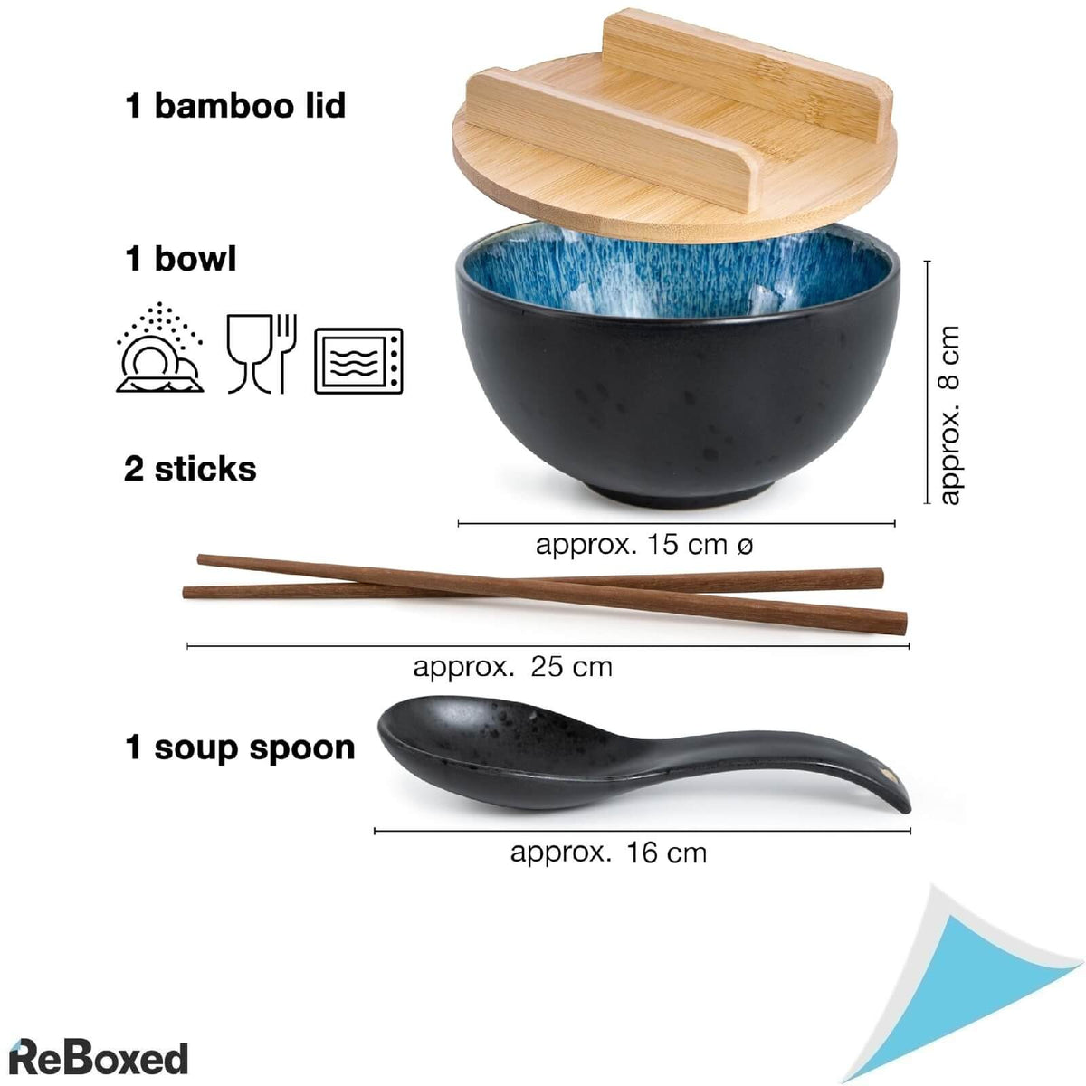 Moritz &amp; Moritz Set Bol Ceramic pentru Ramen 600ml Ø 15cm