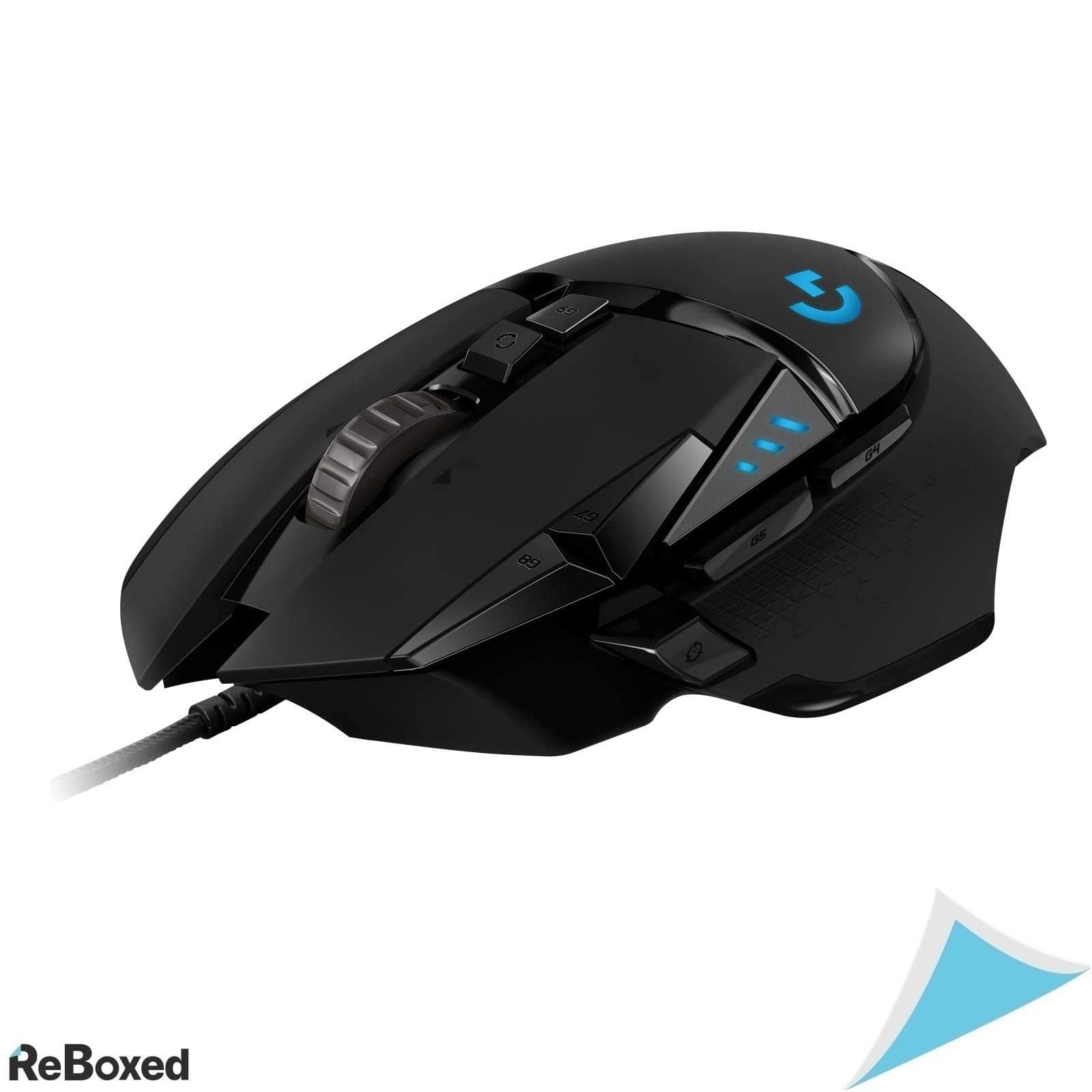 Mouse gaming cu fir Logitech G502 Hero, 25.600 DPI, RGB, 11 butoane programabile, greutati ajustabile, negru