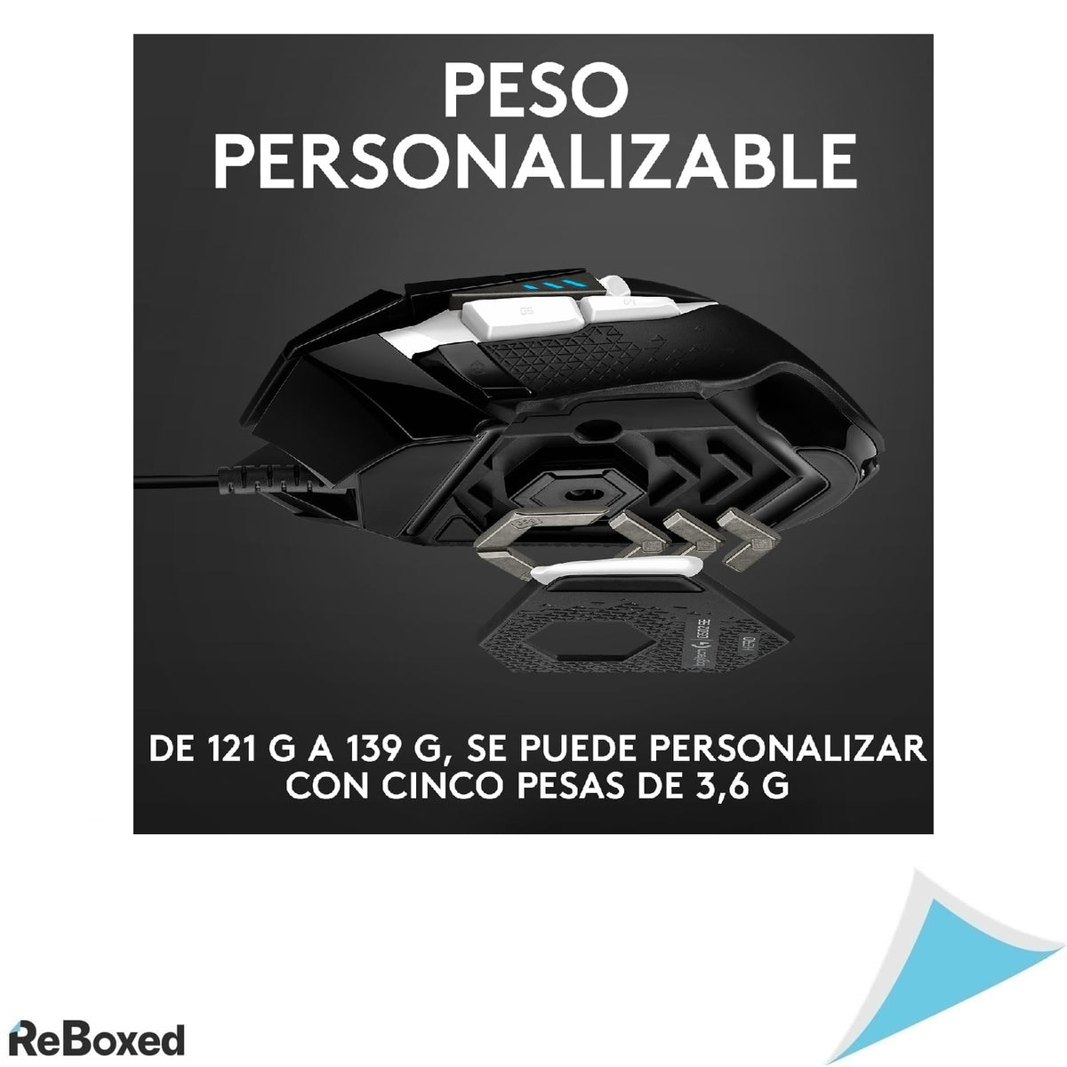 Mouse gaming Logitech G502 Hero SE, 25.600 DPI, RGB, 11 butoane programabile, greutati ajustabile, negru/alb