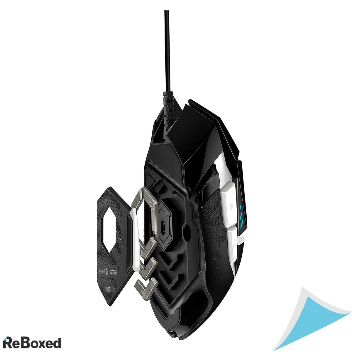 Mouse gaming Logitech G502 Hero SE, 25.600 DPI, RGB, 11 butoane programabile, greutati ajustabile, negru/alb