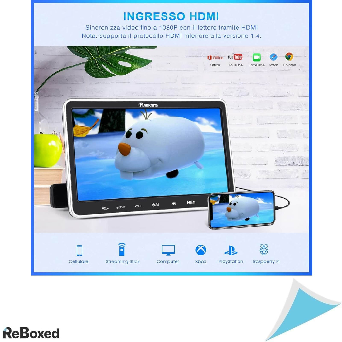 Naviskauto 25cm DVD Player pentru Tetiera Auto HDMI USB