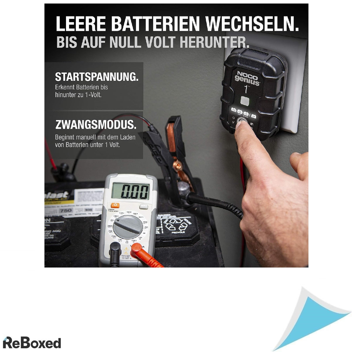 Noco Genius1 Incarcator Inteligent Complet Automat 1A pentru Baterii 6V si 12V, Auto, Moto, Barci